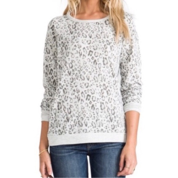 Josie Leopard Print Sweatshirt in Grey - Picture 6 of 14